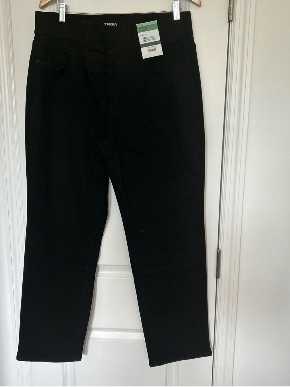 Terra & Sky Women's Pull On Straight Leg Jeggings, Black, size 0x (14w)